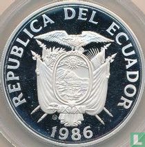 Ecuador 1000 sucres 1986 (PROOF) "Football World Cup in Mexico - Two players"