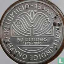 Suriname 50 guilders 1990 (BE) "15th anniversary of Independence"