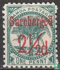Coconut palms with overprint