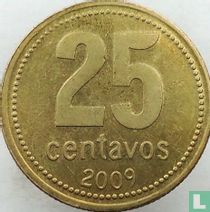 Argentinië 25 centavos 2009 (type 1)