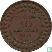 Tunisia 10 centimes 1891 (AH1308)