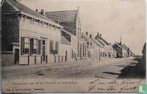 Dorpstraat van af de Pastorie te Schoondijke