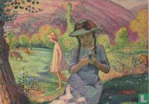 Mädchen beim Blumenpflücken, 1910