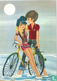 Stelletje bij gele fiets