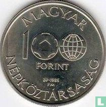 Hungary 100 forint 1985 "1986 Football World Cup in Mexico - Native Mexican artifacts"