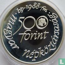 Hungary 500 forint 1988 (PROOF) "25th anniversary World Wildlife Fund"