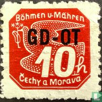 Zeitungsmarke mit Aufdruck