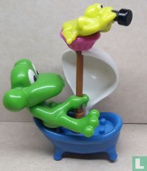 Frog in sailboat