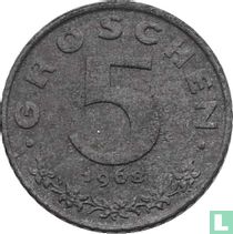 Österreich 5 Groschen 1968 (ohne Linien zwischen den Federn)