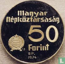 Hongarije 50 forint 1974 (PROOF) "50th anniversary National Bank"