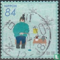 Winter greeting stamps