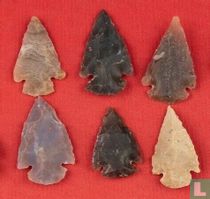 Modern Flint Arrowhead Lot of 6