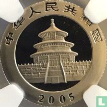 China 100 yuan 2005 (PROOF - platina) "Panda"