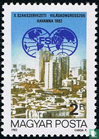 Cityscape of Havana & Emblem WFTU for sale