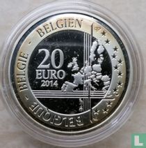 Belgium 20 euro 2014 (PROOF) "25th anniversary of the fall of the Berlin wall"