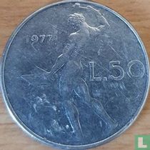 Italie 50 lire 1977 (fauté)