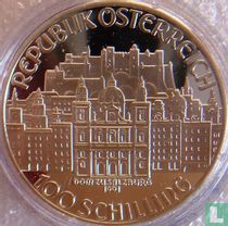Austria 100 schilling 1991 (PROOF) "200th anniversary Death of Wolfgang Amadeus Mozart - Salzburg"