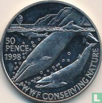 St. Helena 50 pence 1998 "Blue whales"