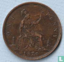 Royaume-Uni 1 penny 1874 (sans marque d'atelier - type 2)