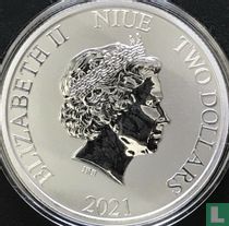 Niue 2 dollars 2021 (type 1 - colourless) "Star Wars - Millennium Falcon"