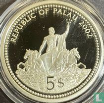 Palau 5 Dollar 2002 (PP) "Marine Life Protection - Sperm whale"