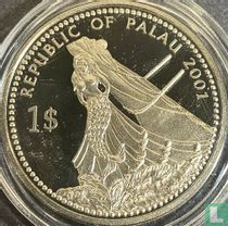 Palau 1 Dollar 2001 (PP - gefärbt) "Marine Life Protection - Moorish idol fish"