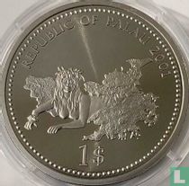 Palau 1 Dollar 2001 (PP - gefärbt) "Marine Life Protection - Blueface angelfish & butterflyfish"