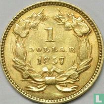 Vereinigte Staaten 1 Dollar 1857 (Indian head - ohne Buchstabe)
