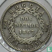 États-Unis de Colombie 2 décimos 1867 (BOGOTA)