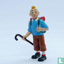 Kuifje - met wandelstok
