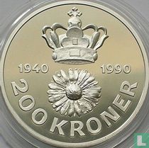 Dänemark 200 kroner 1990 "50th birthday of Queen Margrethe II"