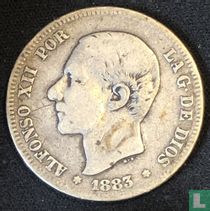 Espagne 2 pesetas 1883