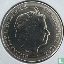 Guernsey 10 pence 2021 (colourless) "Puffin"