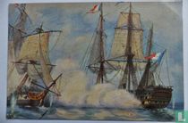 Zeegevecht tusschen Fransche en Engelsche schepen in de Amerikaanschen Vrijheidsoorlog. 1866