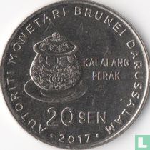Brunei 20 sen 2017 "50th Anniversary of Accession to the throne"