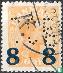 Christian X met opdruk