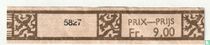 5827 - Prix-Prijs Fr. 9.00