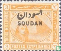 Sphinx and pyramid of Giza with overprint