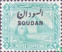 Sphinx and pyramid of Giza with overprint