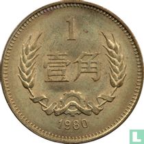 China 1 jiao 1980