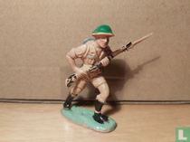 British soldier on the attack with a Lee-Enfield rifle