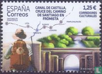 Canal of Castilla, crossing Santiago in Fromista