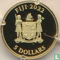 Fiji 5 dollars 2022 (PROOF) "70th anniversary Reign of Queen Elizabeth II"
