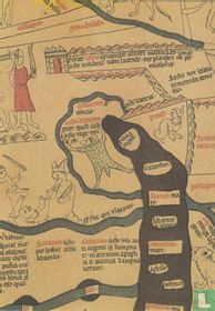 A detail from the Mappa Mundi (13th century map of the world). The Streched Out Golden Fleece Which Jason Sought