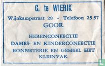 C. te Wierik Herenconfectie Dames en Kinderconfectie