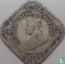 British India 2 annas 1928 (Calcutta)