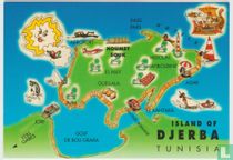 Djerba - Map - Island - Tunisia - Postcard