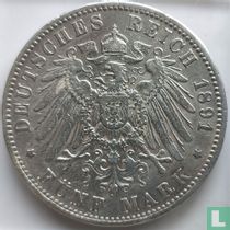 Beieren 5 mark 1891