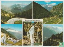 Route de La Forclaz, Col de la Forclaz, Forclaz Pass, Schweiz Wallis Ansichtskarten, Switzerland Valais Postcard