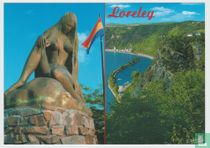 Die Loreley bei St. Goarshausen Rheinland-Pfalz Deutschland Ansichtskarten - Bronze Statue Germany postcard